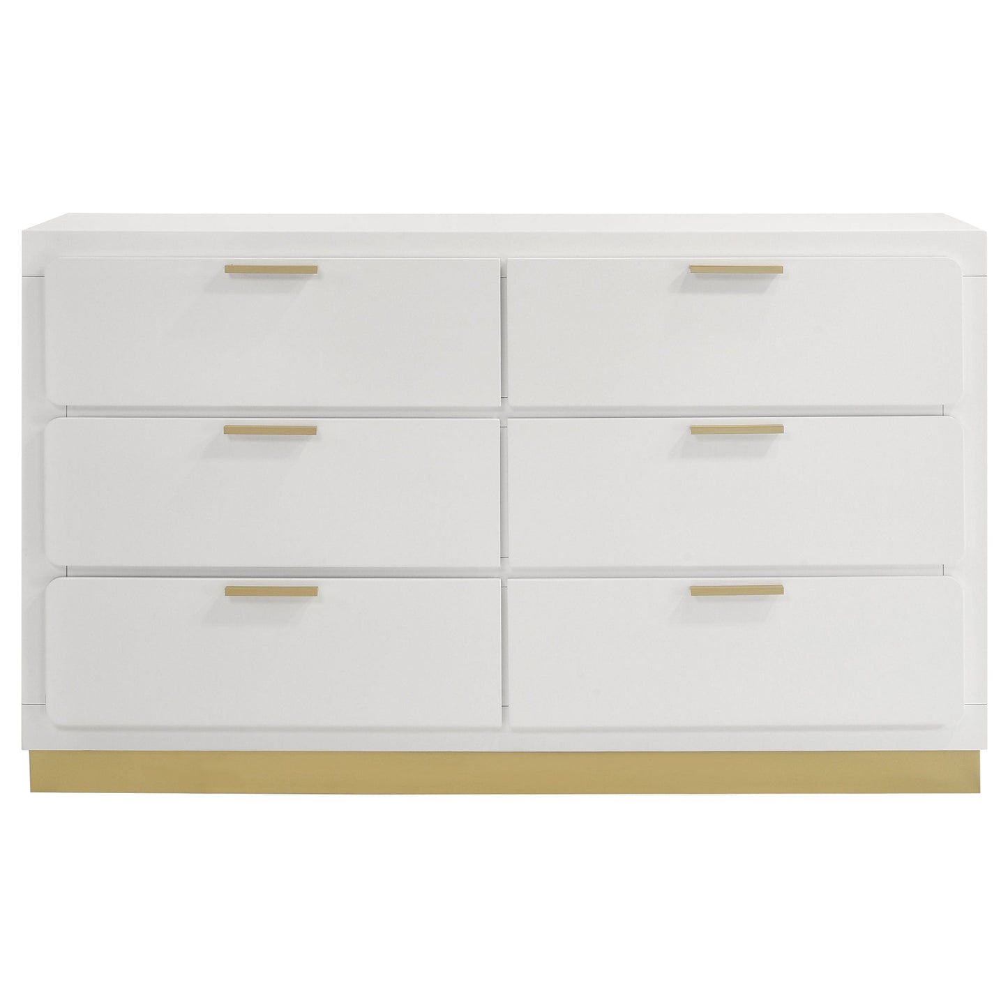 Caraway 6-drawer Bedroom Dresser with Mirror White