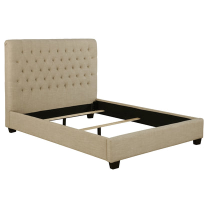 Chloe Tufted Upholstered  Bed Oatmeal