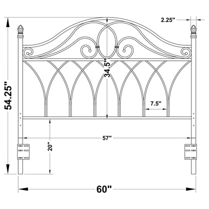 Zola  / Full Metal Scroll Headboard Brown