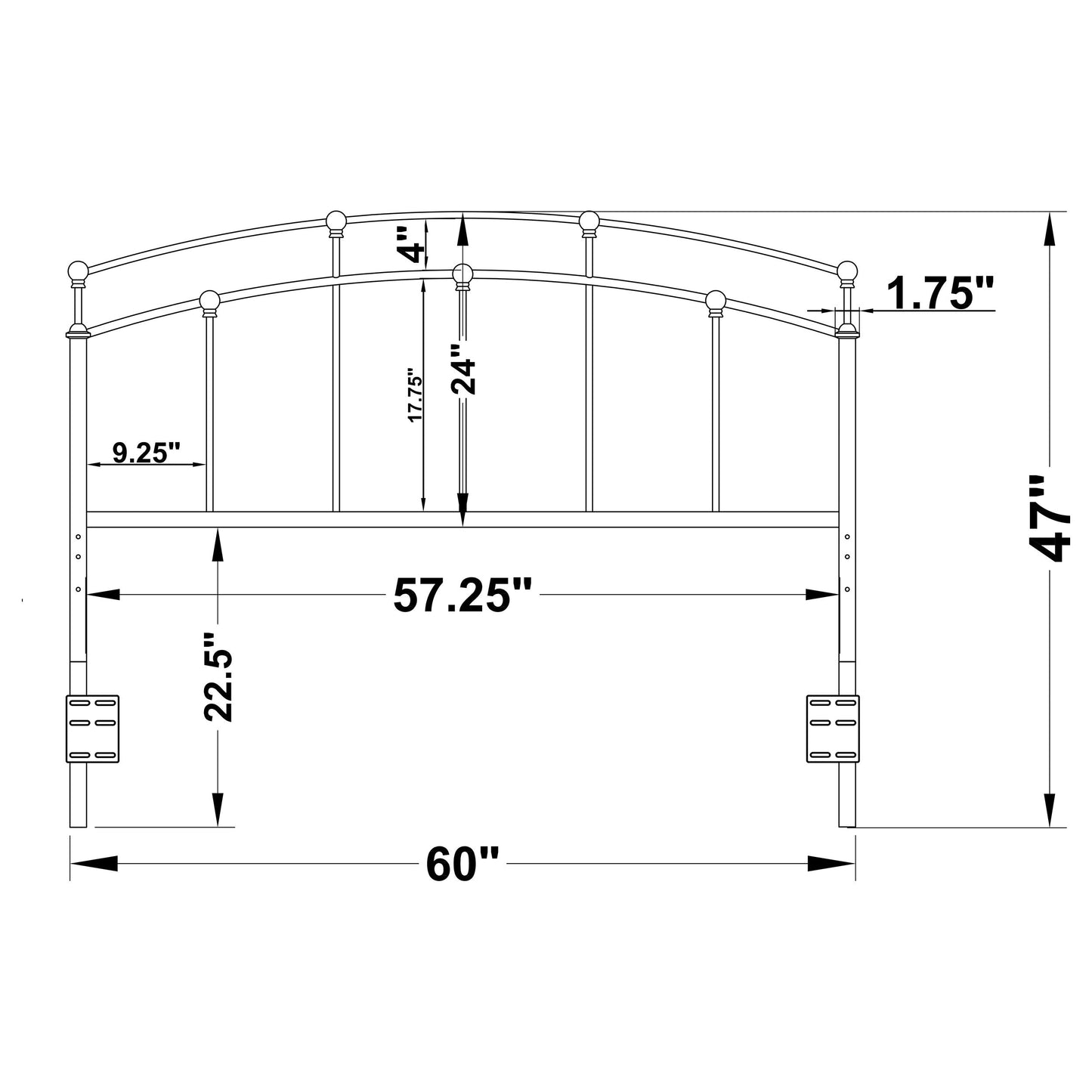 Bryant  / Full Metal Arched Headboard Black