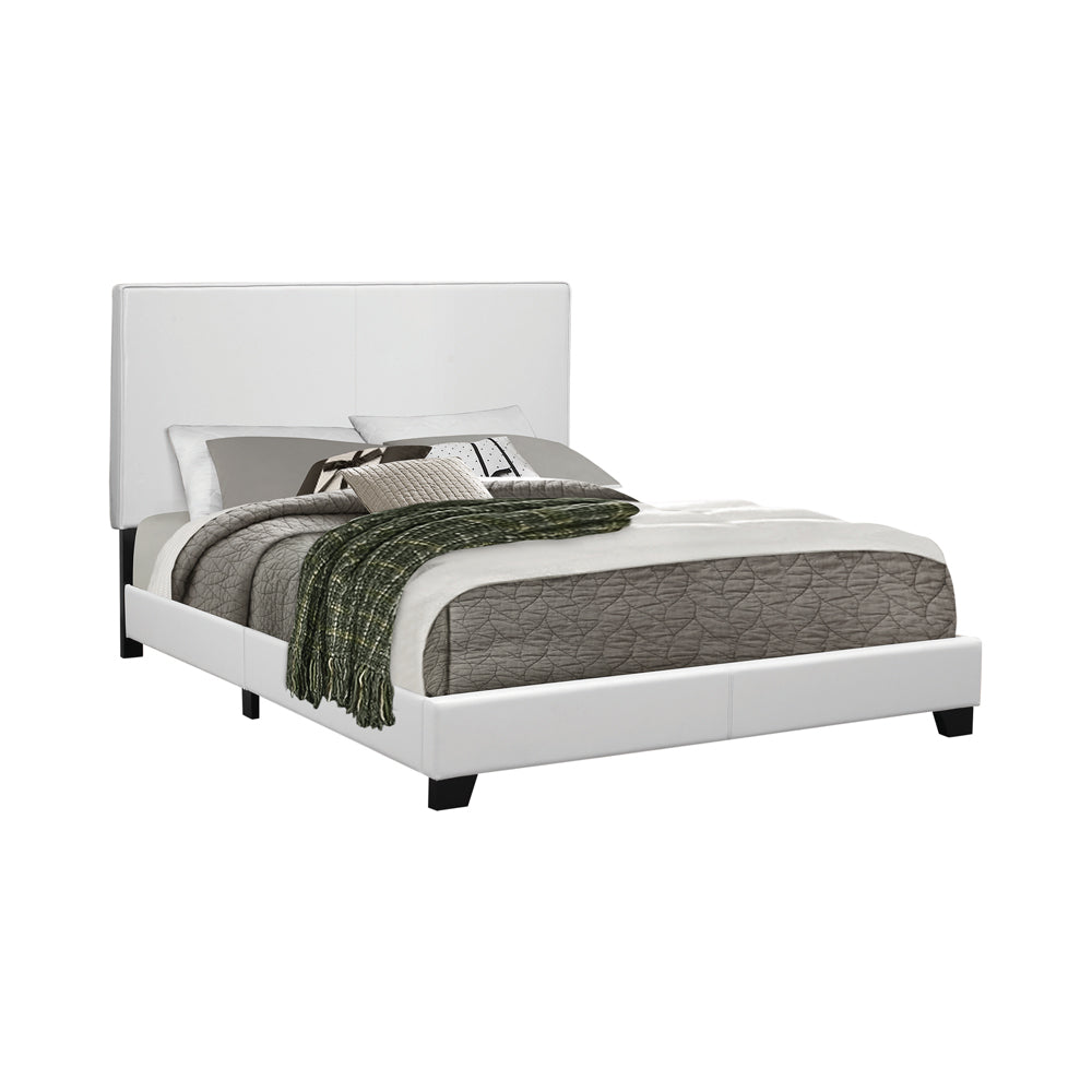 Mauve  Upholstered Bed White