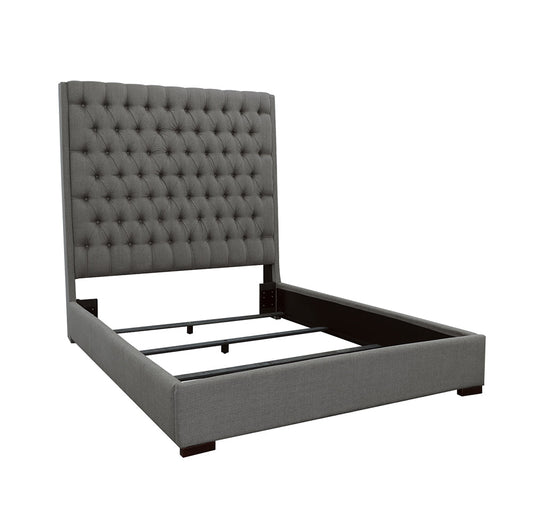 Camille Tall Tufted  Bed Grey