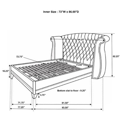 Barzini  Wingback Tufted Bed White