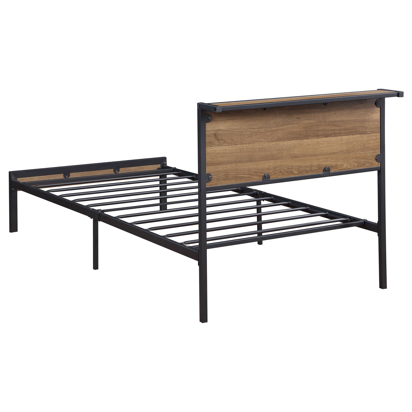 Ricky  Platform Bed Light Oak and Black