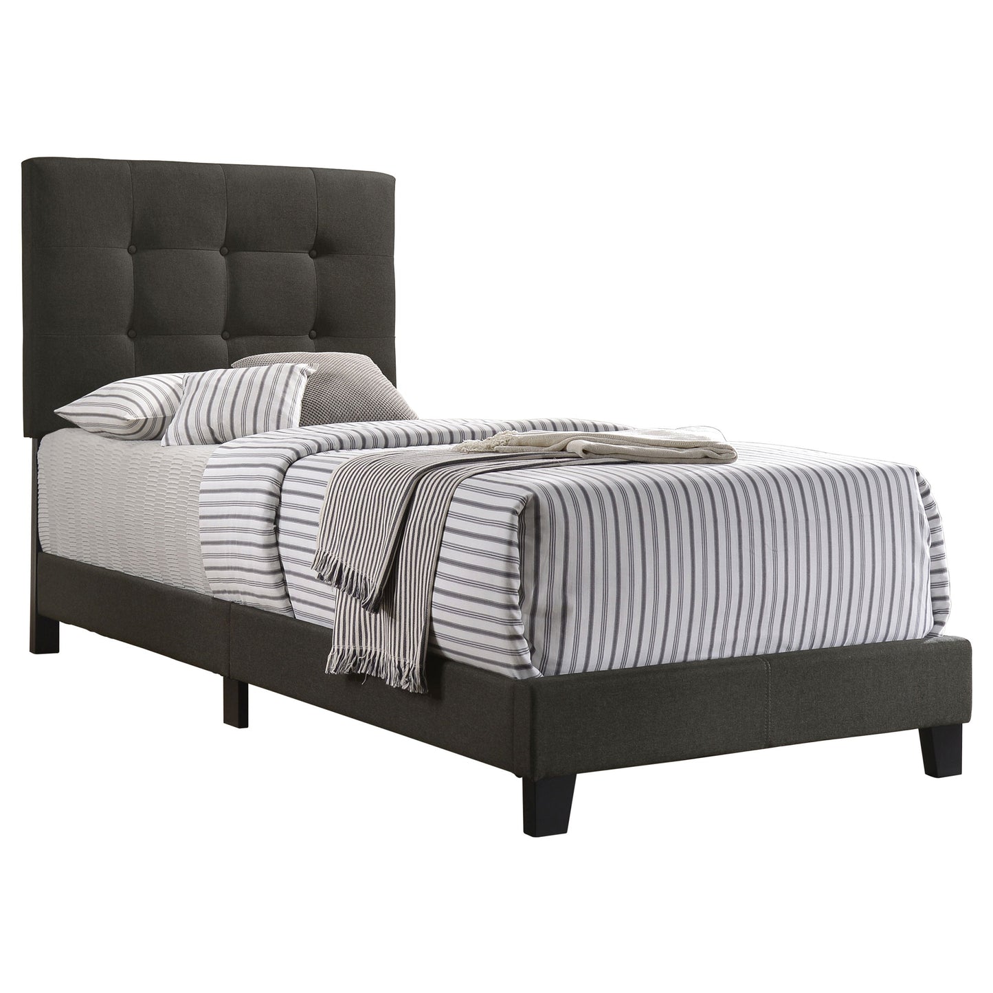 Mapes Tufted Upholstered  Bed Charcoal