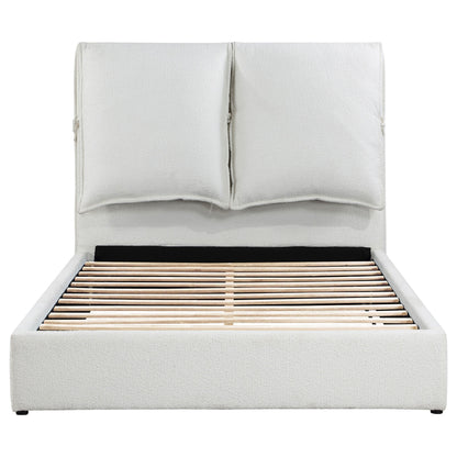 Gwendoline Upholstered  Platform Bed with Pillow Headboard White