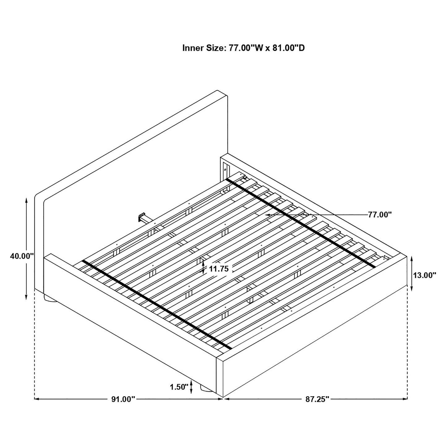 Gregory Upholstered Platform Bed Graphite