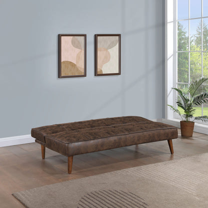 Jenson Multipurpose Upholstered Tufted Convertible Sofa Bed Saddle Brown