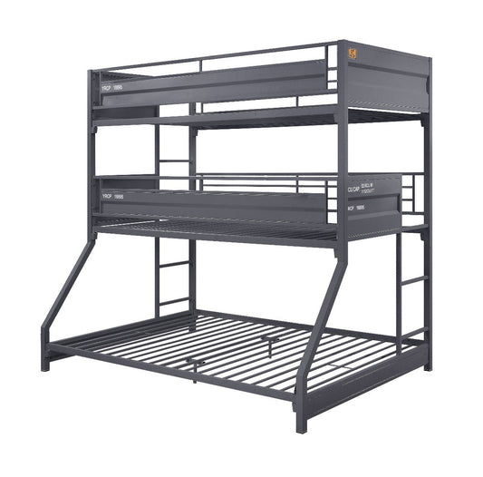 Cargo Teenager Metal Triple Bunk Bed (T/T/F)