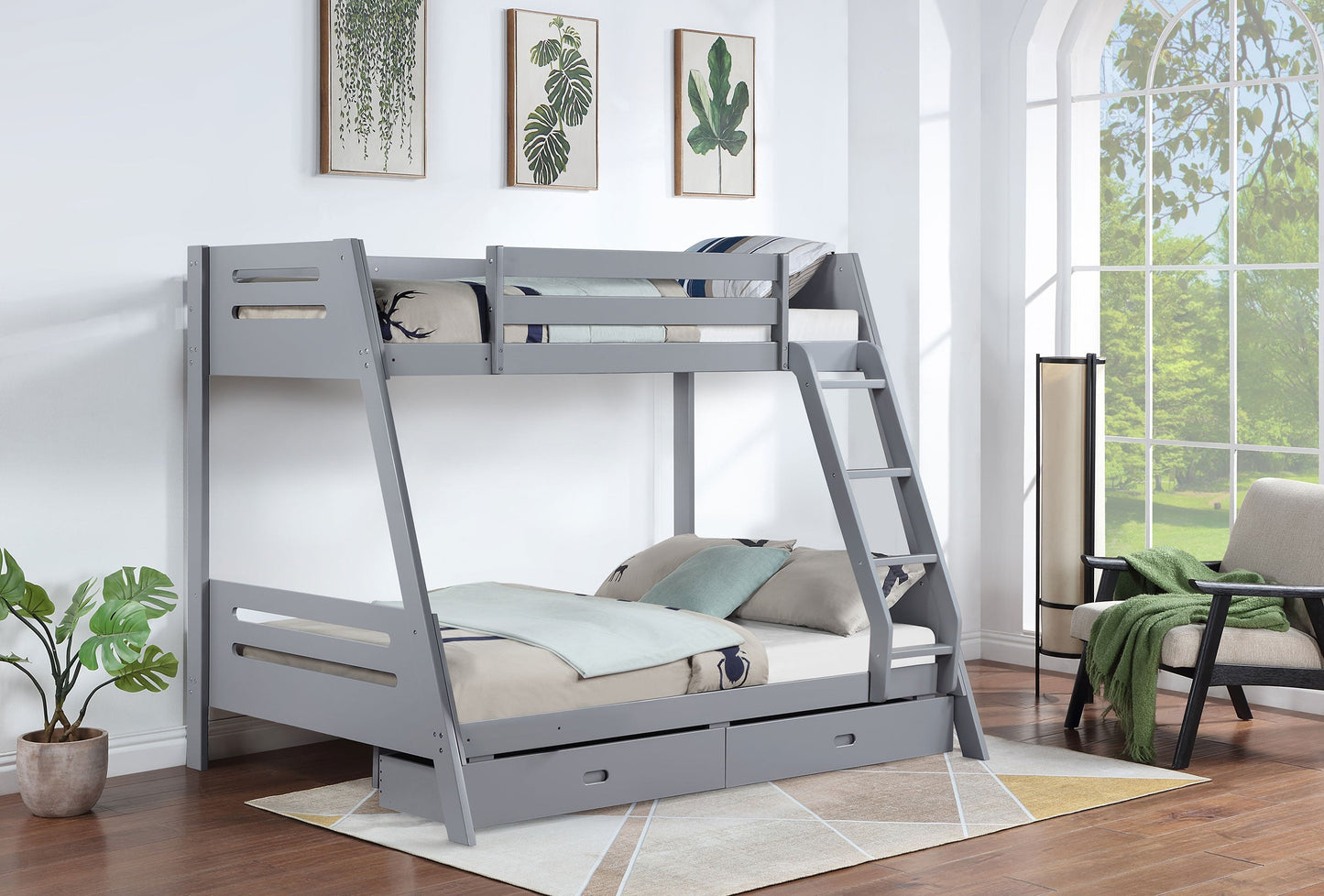 Anica 3-shelf Wood Twin Loft Bed Black