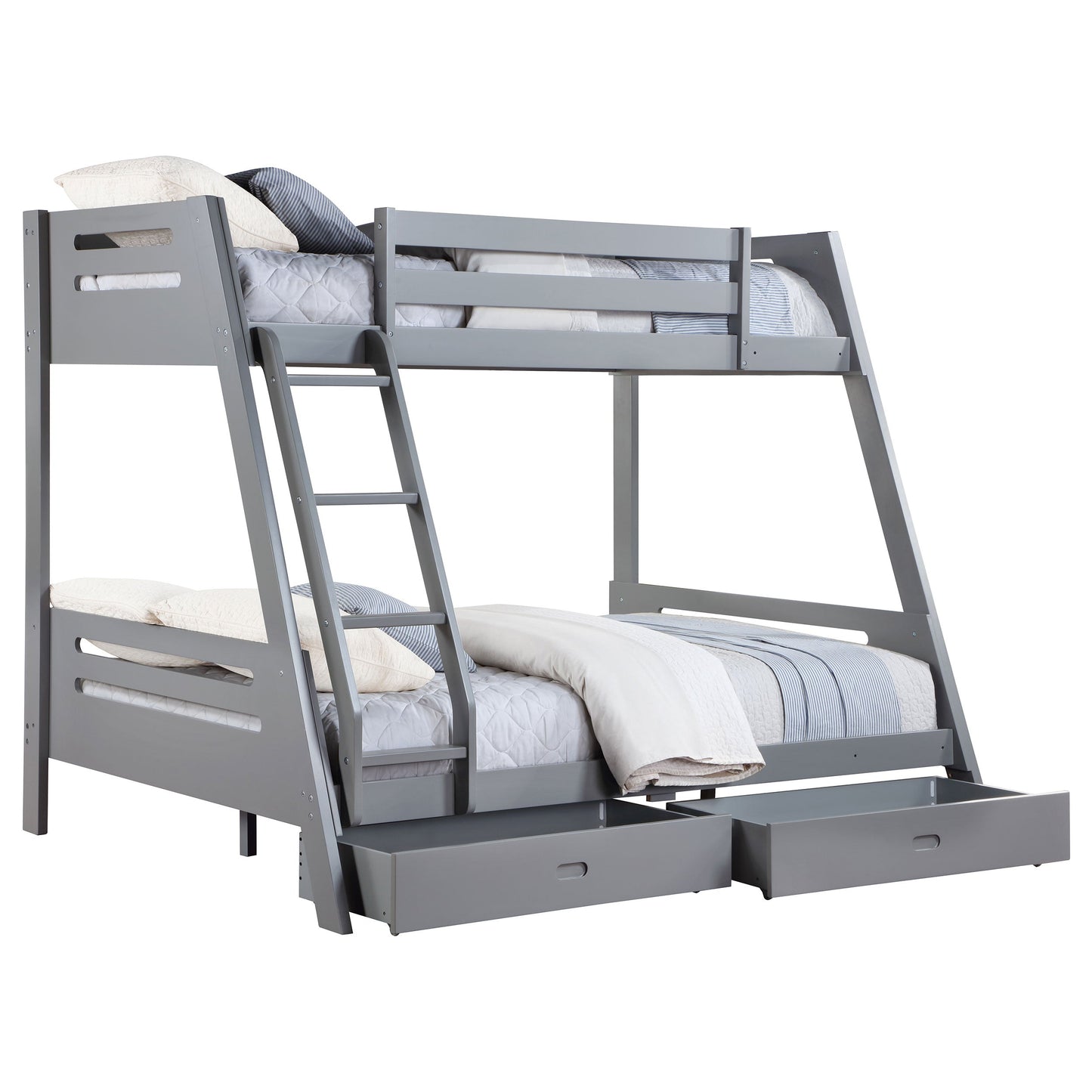 Anica 3-shelf Wood Twin Loft Bed Black