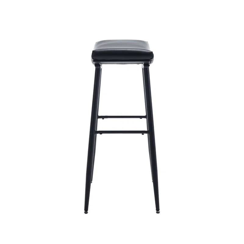 Counter Height Bar Stools (2) - PU Upholstered with Footrest