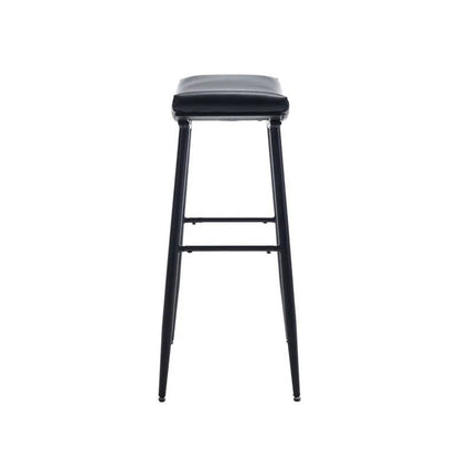 Counter Height Bar Stools (2) - PU Upholstered with Footrest