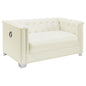 Chaviano Tufted Upholstered Loveseat Pearl White