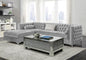 Bellaire Button-tufted Upholstered Sectional Silver