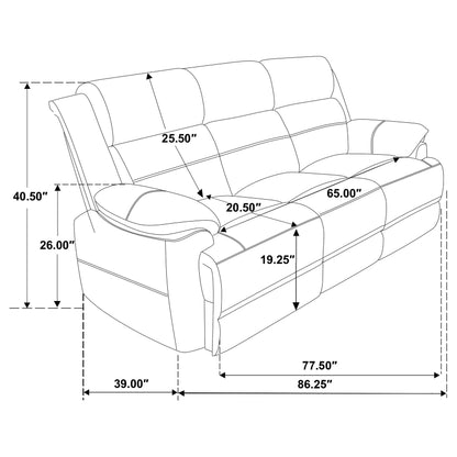 Ellington 2-piece Upholstered Padded Arm Sofa Set Dark Brown