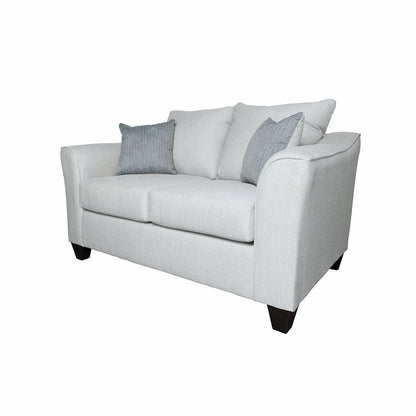 Salizar Upholstered Track Arm Fabric Loveseat Grey Mist