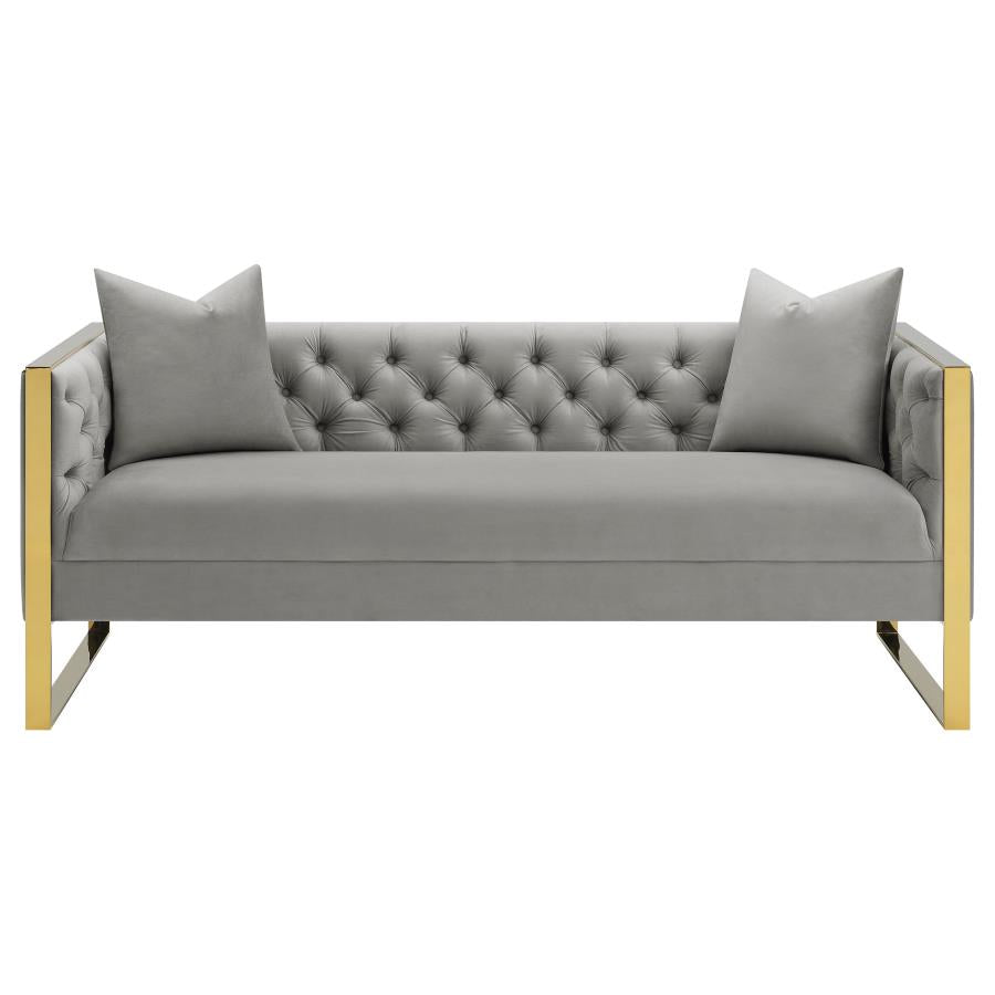 Eastbrook 3-piece Tufted Back Living Room Set Grey