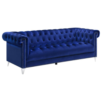 Royal Blue 2-piece Tuxedo Arm Living Room Set