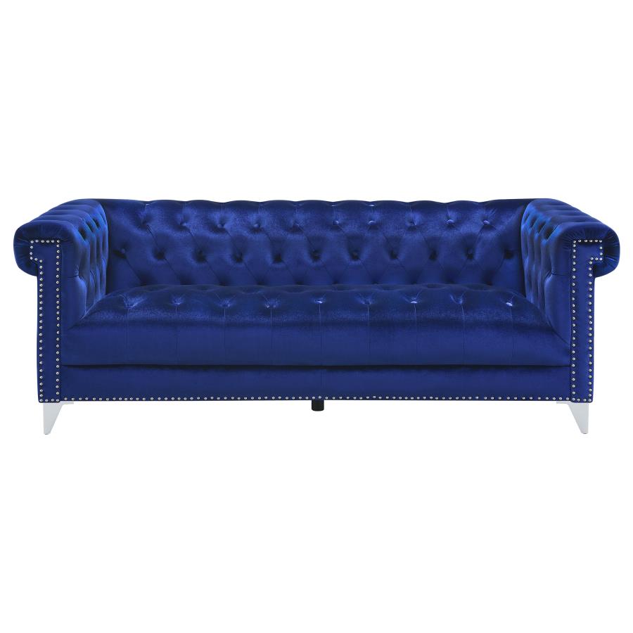 Royal Blue 2-piece Tuxedo Arm Living Room Set