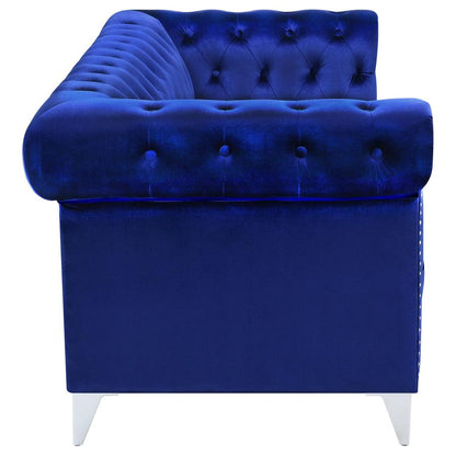 Royal Blue 2-piece Tuxedo Arm Living Room Set