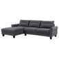 Caspian Upholstered Curved Arms Sectional Sofa Grey