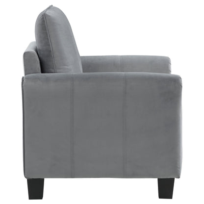 Davis  2-piece Upholstered Rolled Arm Sofa Grey