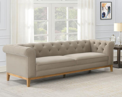 Sandrine 2-piece Button Tufted Tuxedo Arms Living Room Set Camel