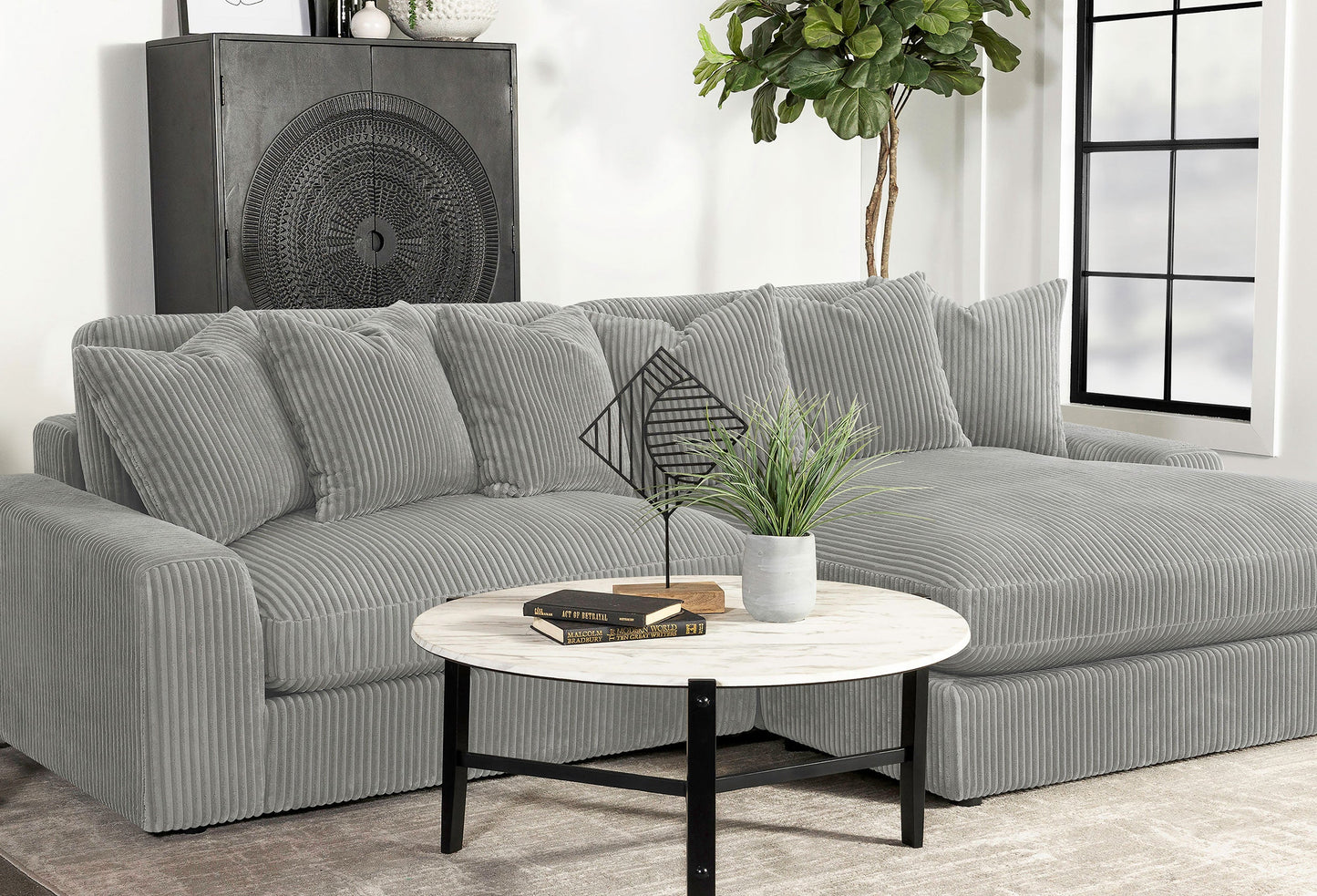 Blaine Upholstered Reversible Sectional Sofa Sand