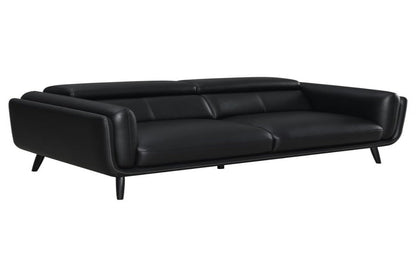 Shania Track Arms Sofa with Tapered Legs Black