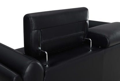 Shania Track Arms Sofa with Tapered Legs Black