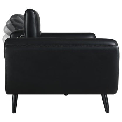 Shania Track Arms Sofa with Tapered Legs Black