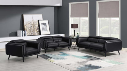 Shania Track Arms Sofa with Tapered Legs Black