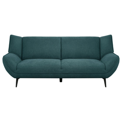 Acton 2-piece Upholstered Flared Arm Sofa Set Teal Blue