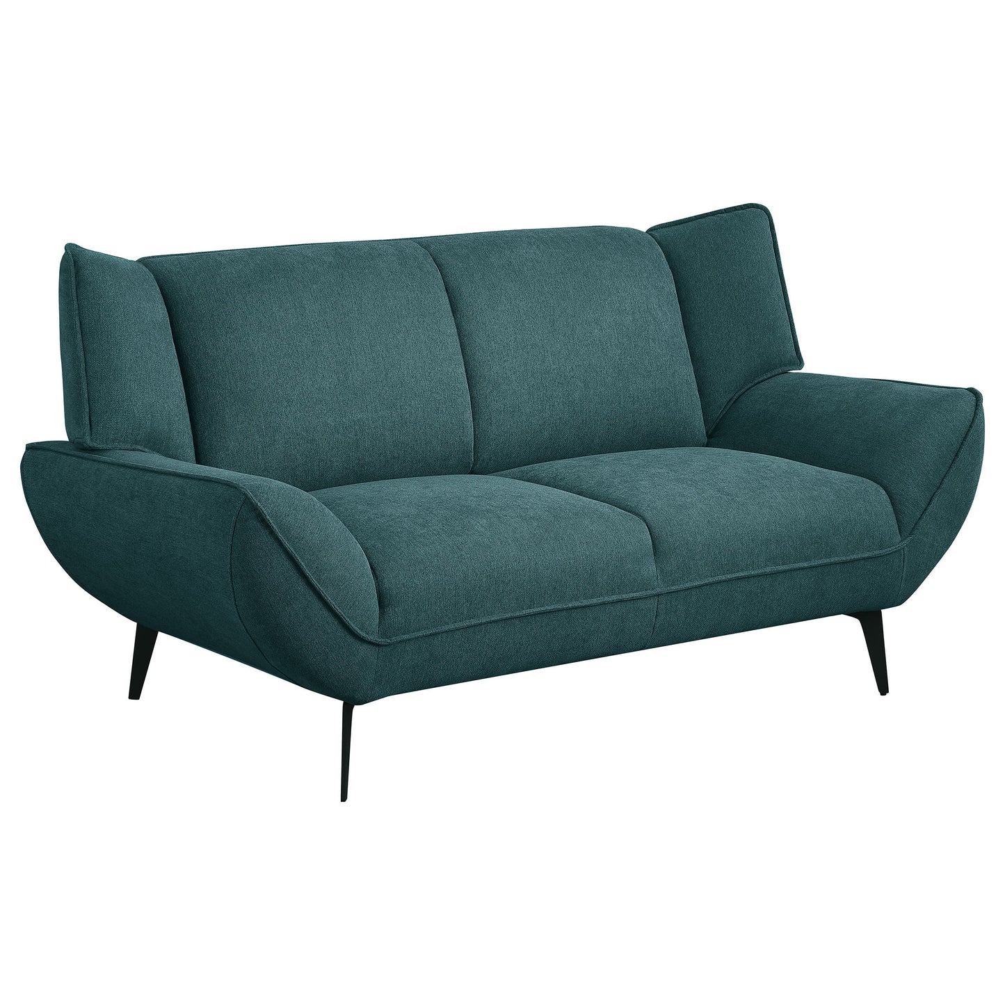 Acton Upholstered Flared Arm Loveseat Teal Blue