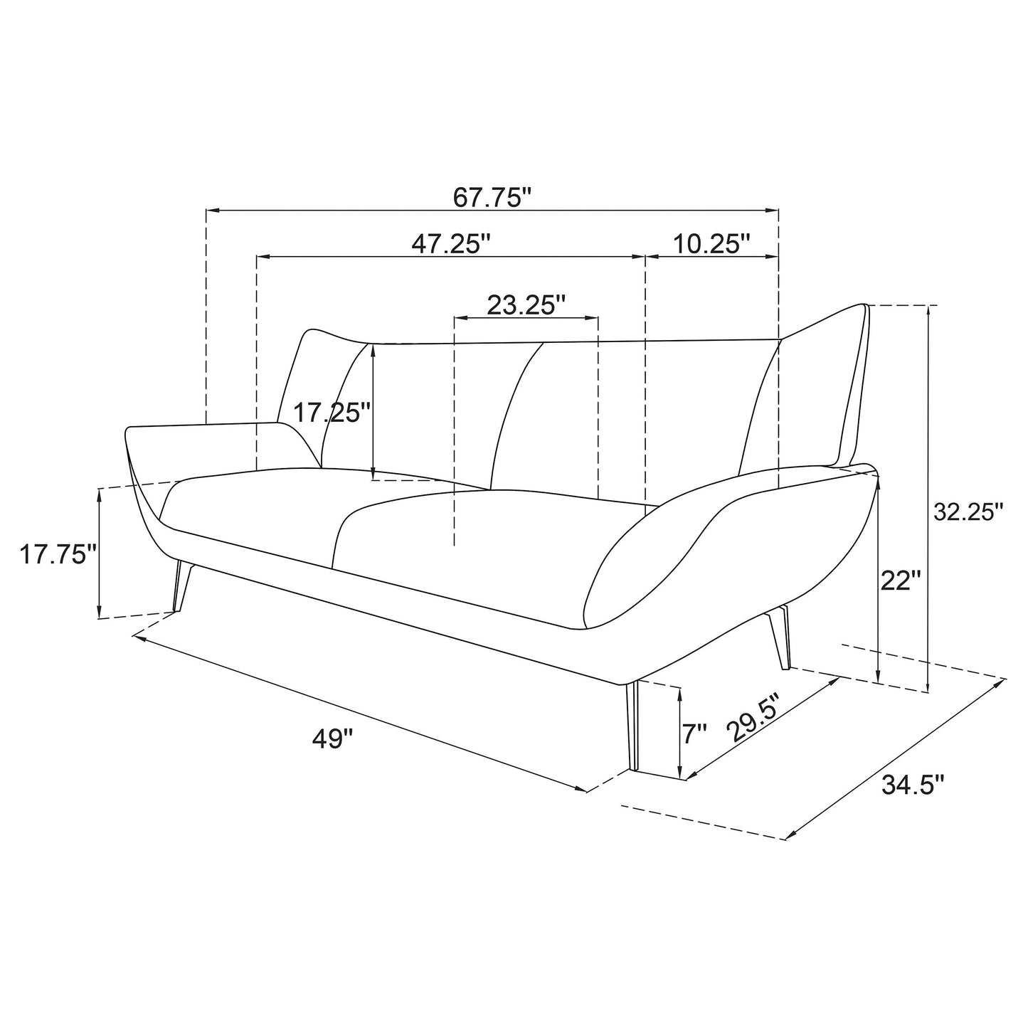 Acton Upholstered Flared Arm Loveseat Teal Blue