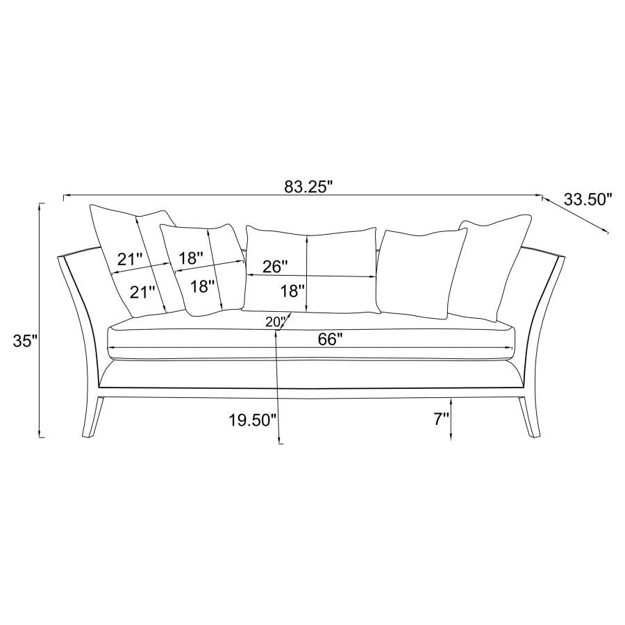 Lorraine Upholstered Sofa with Flared Arms Beige