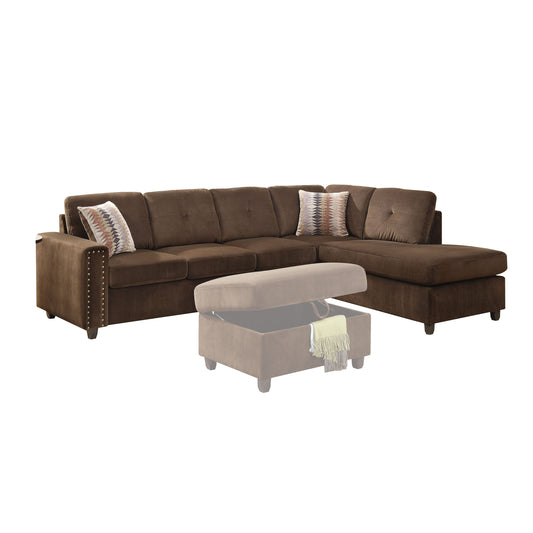 Belville 111"L Reversible Sectional Sofa with 2 Pillows