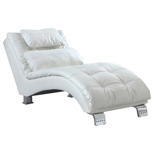 Dilleston Upholstered Chaise White