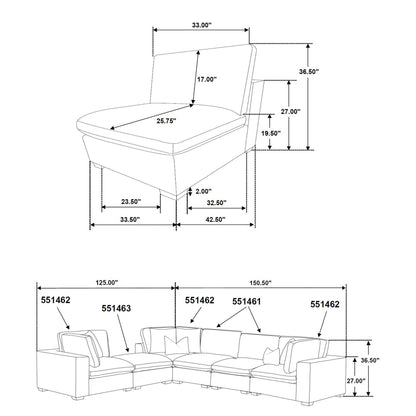 Lakeview  Upholstered Modular Sectional Sofa Ivory