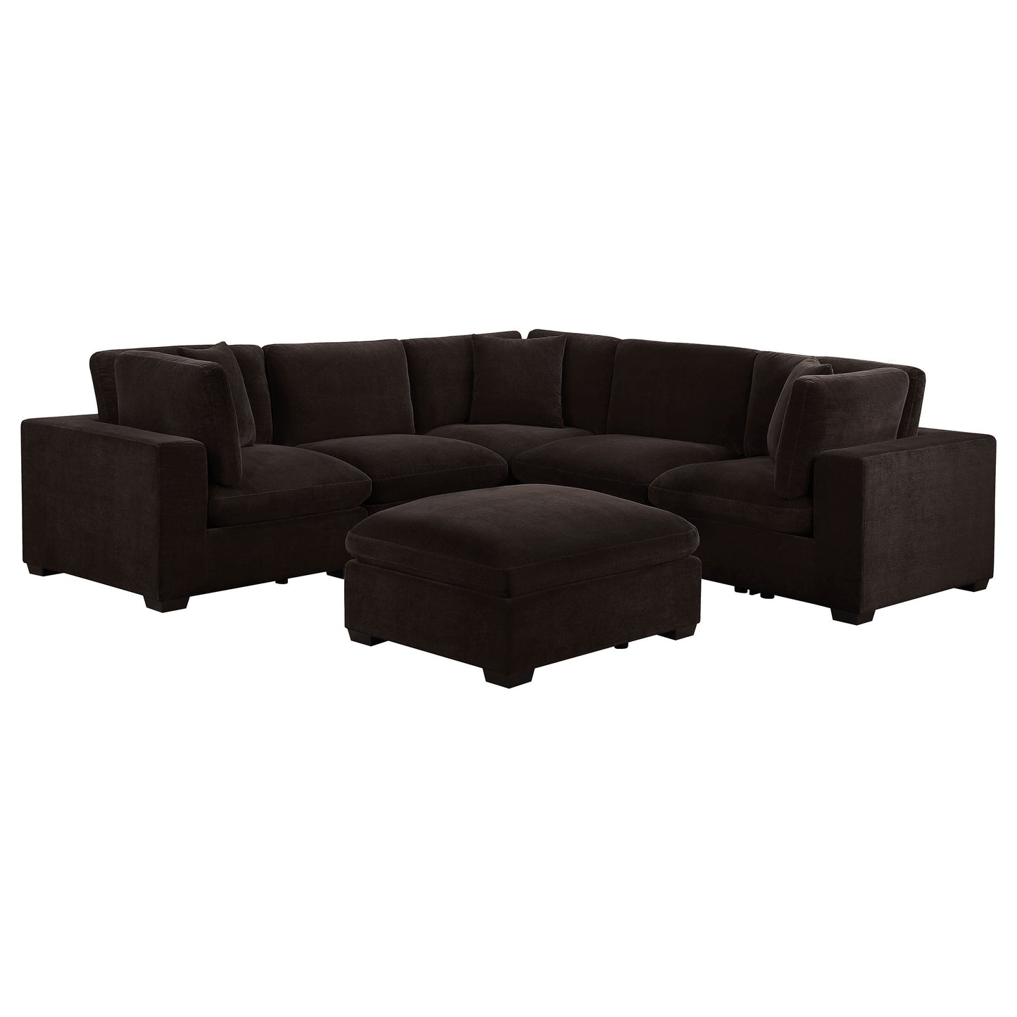 Lakeview  Upholstered Modular Sectional Sofa Dark Chocolate