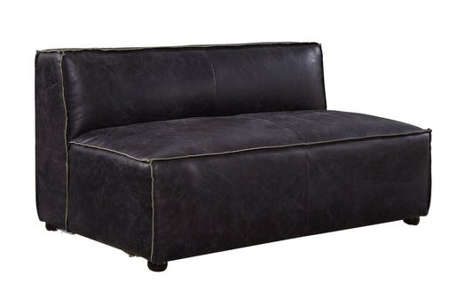 Birdie 52"L Top Grain Leather Modular - Armless Loveseat