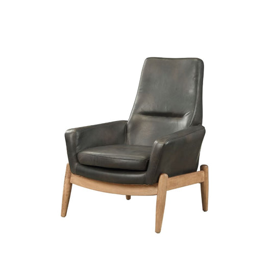 Dolphin Top Grain Leather Accent Chair