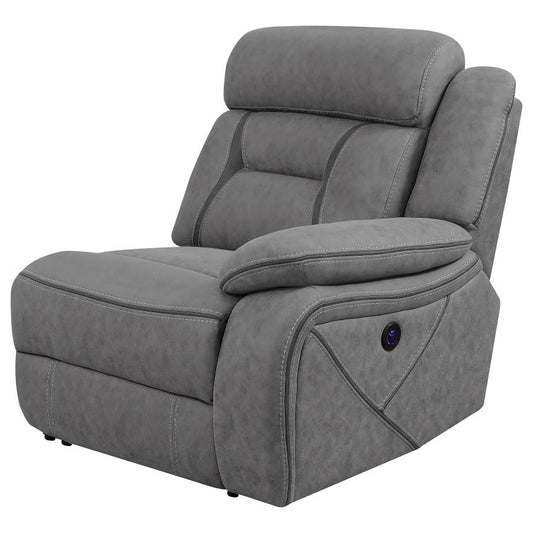 Higgins Upholstered RAF Power Recliner Grey