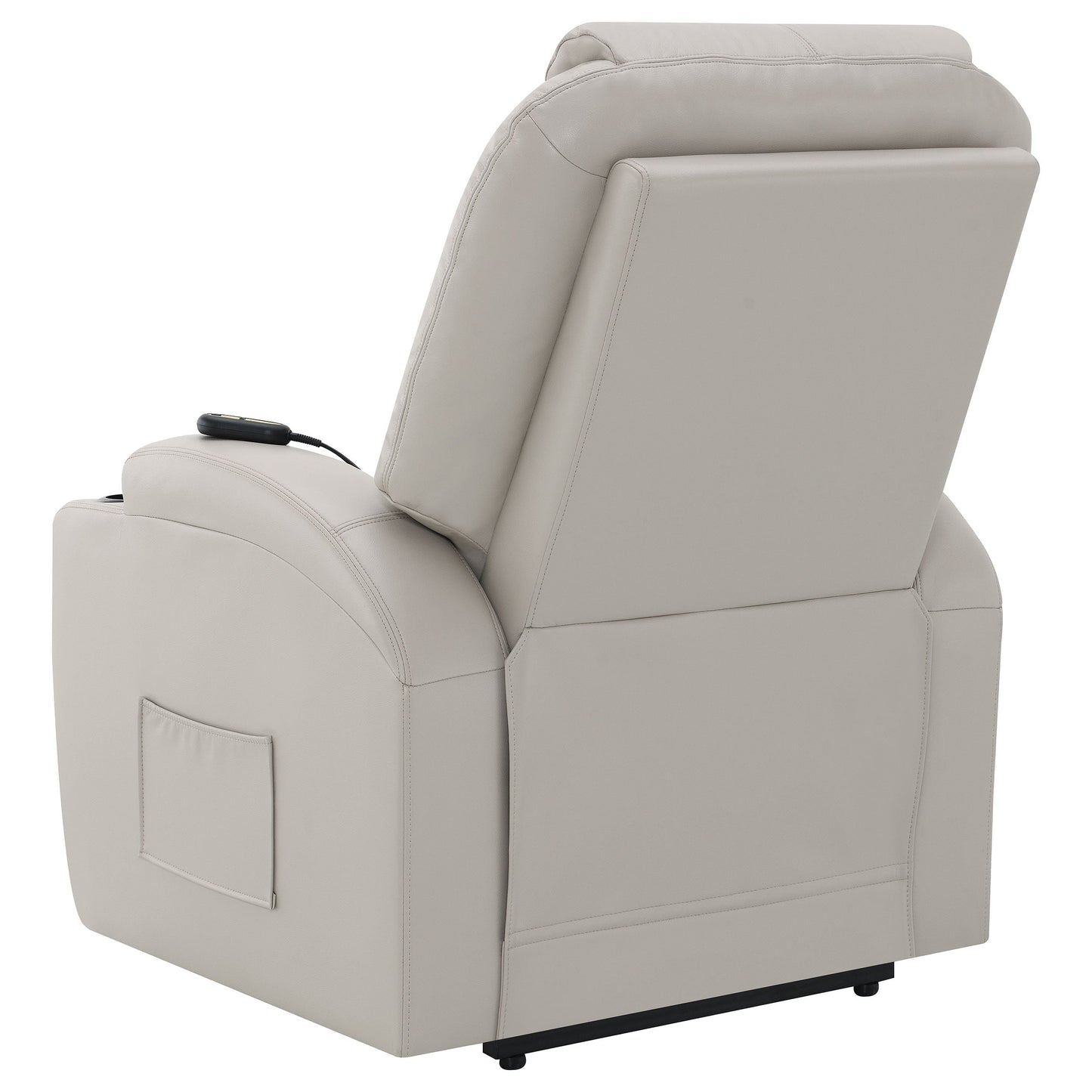 Sanger Upholstered Power Lift Recliner Chair with Massage Champagne