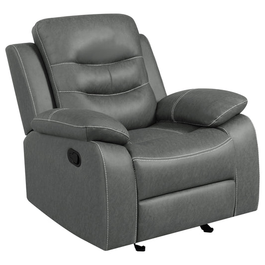 Nova Upholstered Glider Recliner Chair Dark Grey