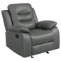 Nova Upholstered Glider Recliner Chair Dark Grey