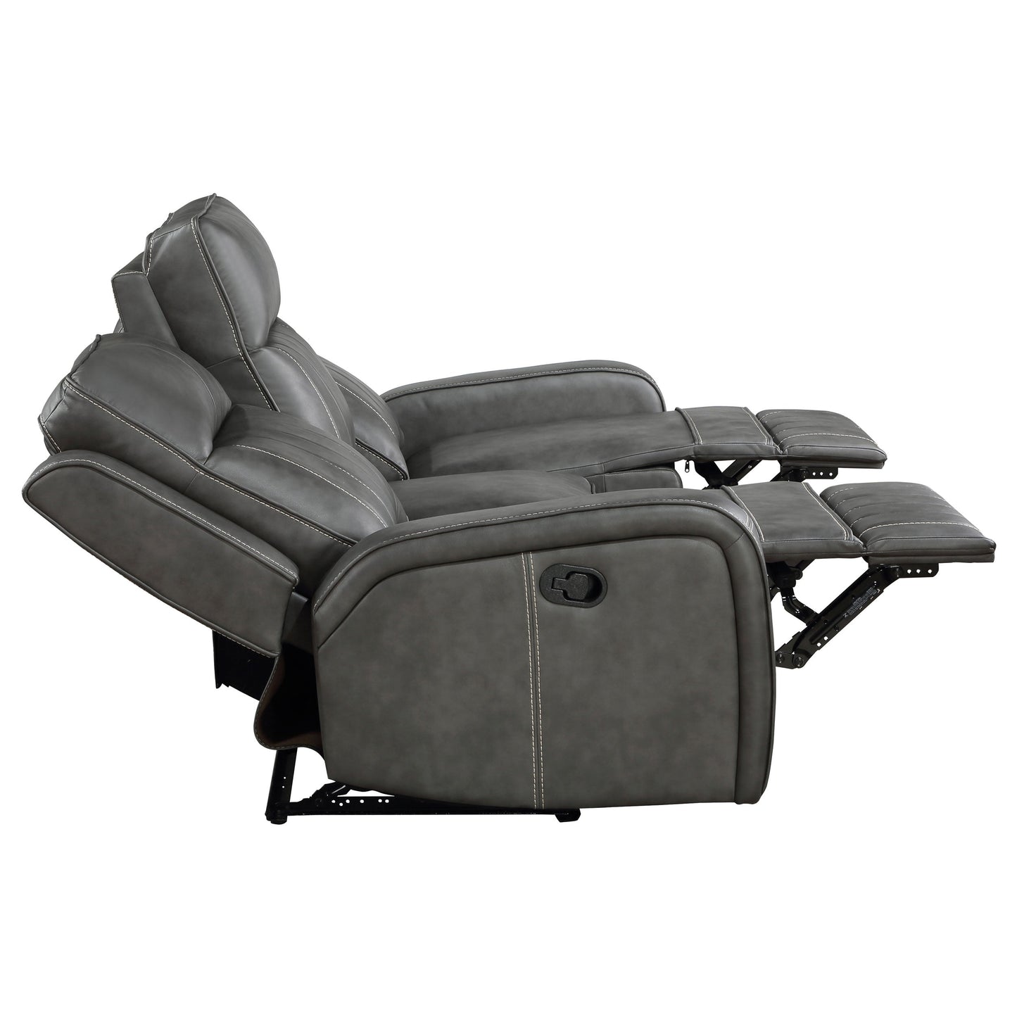 Raelynn Upholstered Motion Reclining Sofa Grey