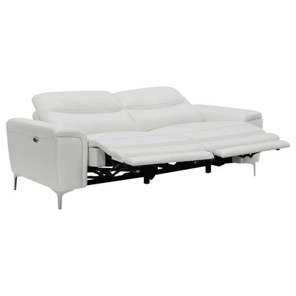 Largo Upholstered Power Sofa White