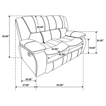 Camila 2-piece Upholstered Reclining Sofa Set Red Faux Leather